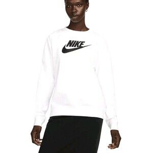 Nike Women's Sportswear Fleece Logo Sweatshirt in White/ Size XS/ DQ5832-100/New